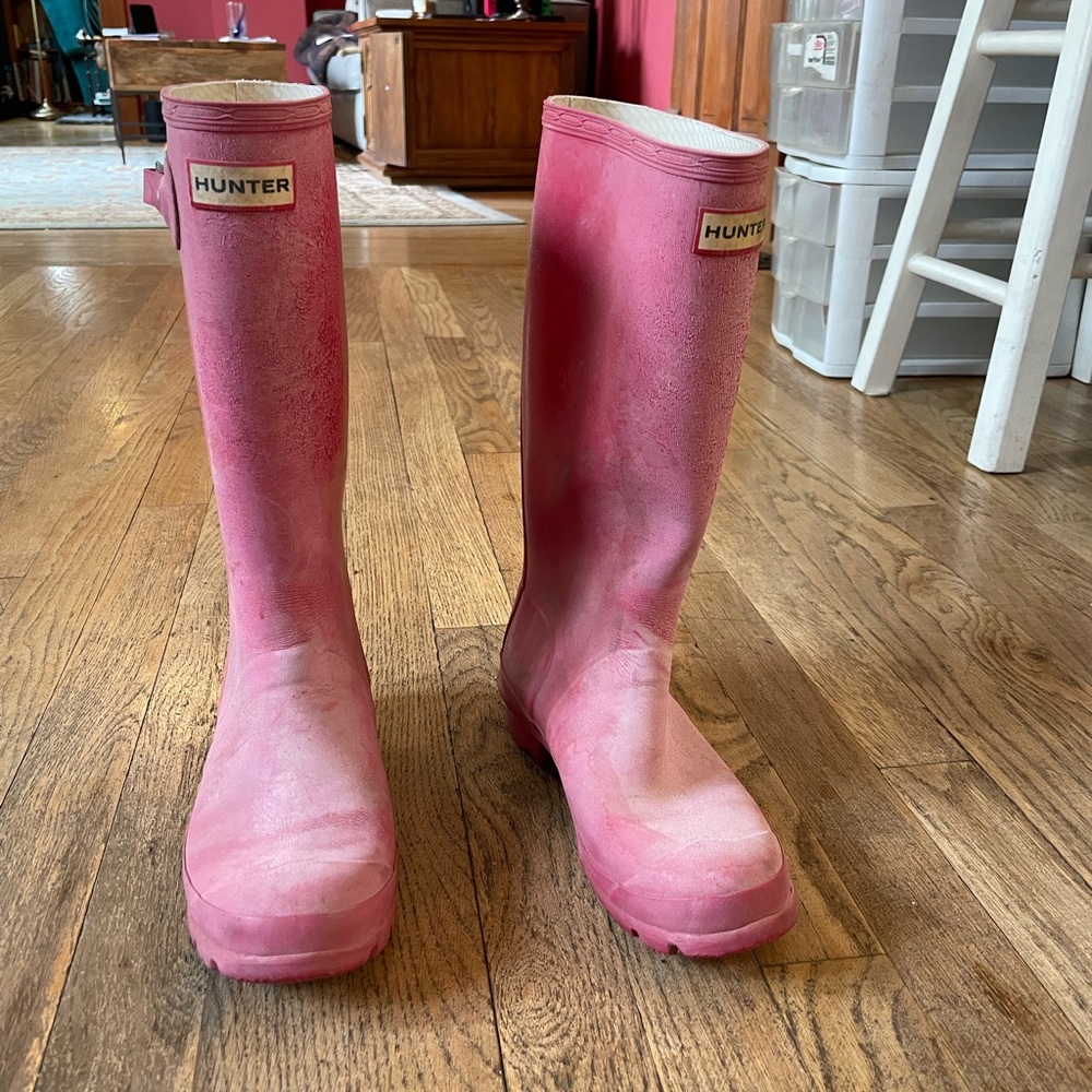 Hunter red rain boots